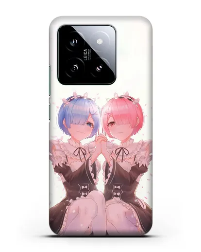 Чехол аниме Re:zero жизнь с нуля - Рем и Рам близняшки силиконовый для Xiaomi 14