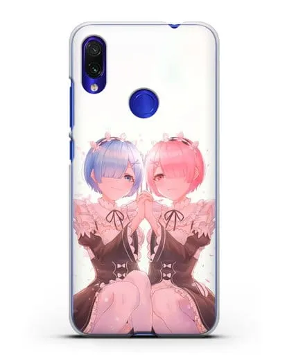 Чехол аниме Re:zero жизнь с нуля - Рем и Рам близняшки силиконовый для Xiaomi Redmi Note 7