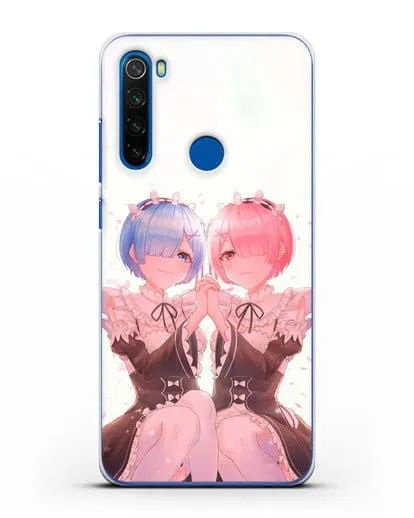Чехол аниме Re:zero жизнь с нуля - Рем и Рам близняшки силиконовый для Xiaomi Redmi Note 8