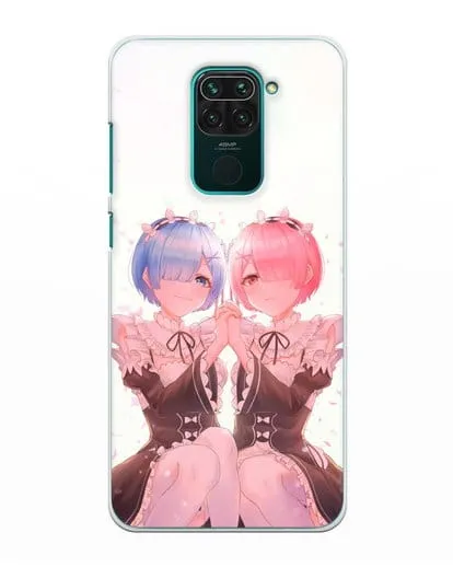 Чехол аниме Re:zero жизнь с нуля - Рем и Рам близняшки силиконовый для Xiaomi Redmi Note 9