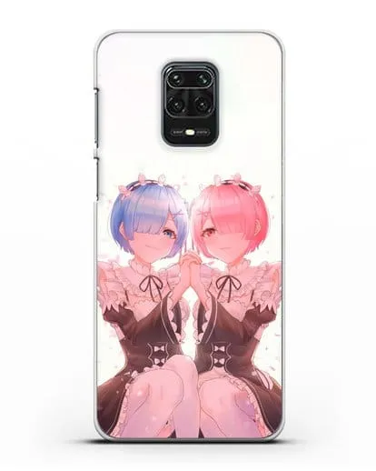 Чехол аниме Re:zero жизнь с нуля - Рем и Рам близняшки силиконовый для Xiaomi Redmi Note 9S
