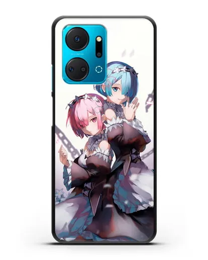 Чехол аниме Re:zero жизнь с нуля - Рам и Рем с цепями силиконовый для Honor X7a Plus