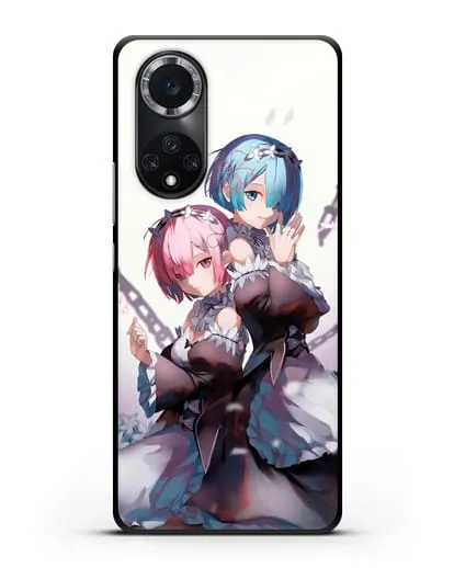Чехол аниме Re:zero жизнь с нуля - Рам и Рем с цепями силиконовый для Huawei Nova 9