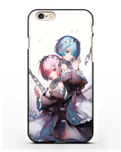 Чехол аниме Re:zero жизнь с нуля - Рам и Рем с цепями силиконовый для iPhone 6