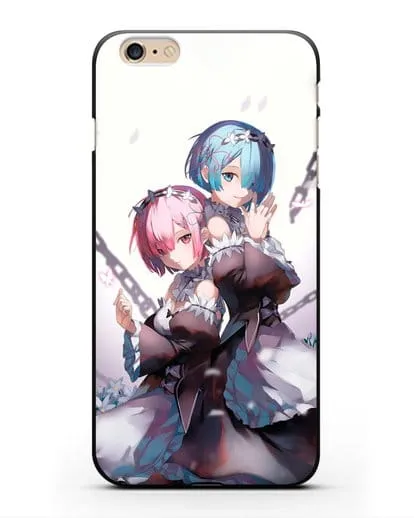 Чехол аниме Re:zero жизнь с нуля - Рам и Рем с цепями силиконовый для iPhone 6 Plus