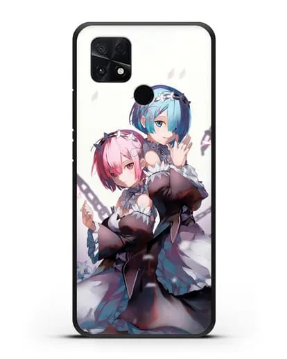 Чехол аниме Re:zero жизнь с нуля - Рам и Рем с цепями силиконовый для Xiaomi Poco C40