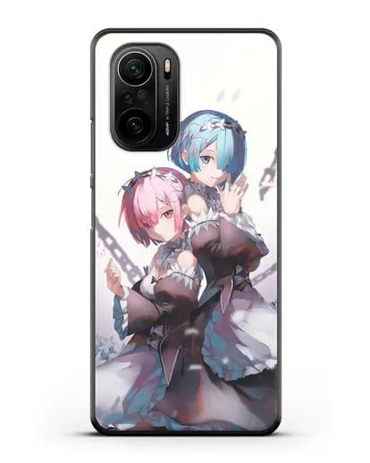 Чехол аниме Re:zero жизнь с нуля - Рам и Рем с цепями силиконовый для Xiaomi Poco F3 Pro
