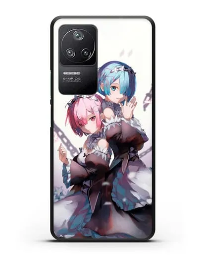 Чехол аниме Re:zero жизнь с нуля - Рам и Рем с цепями силиконовый для Xiaomi Poco F4