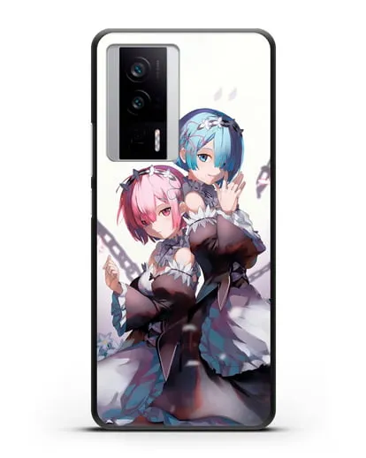 Чехол аниме Re:zero жизнь с нуля - Рам и Рем с цепями силиконовый для Xiaomi Poco F5 Pro