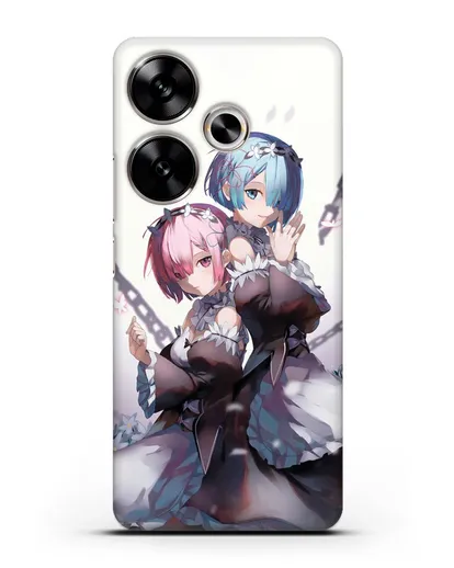 Чехол аниме Re:zero жизнь с нуля - Рам и Рем с цепями силиконовый для Xiaomi Poco F6