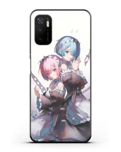 Чехол аниме Re:zero жизнь с нуля - Рам и Рем с цепями силиконовый для Xiaomi Poco M3 Pro