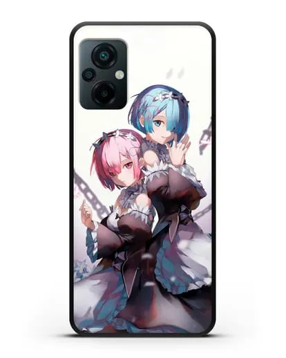 Чехол аниме Re:zero жизнь с нуля - Рам и Рем с цепями силиконовый для Xiaomi Poco M5