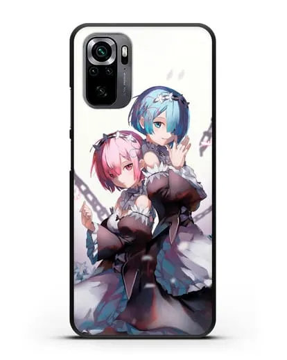 Чехол аниме Re:zero жизнь с нуля - Рам и Рем с цепями силиконовый для Xiaomi Poco M5s