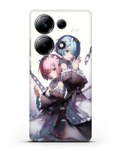 Чехол аниме Re:zero жизнь с нуля - Рам и Рем с цепями силиконовый для Xiaomi Poco M6 Pro