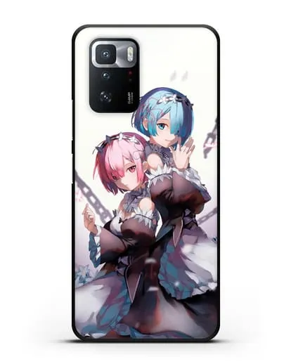 Чехол аниме Re:zero жизнь с нуля - Рам и Рем с цепями силиконовый для Xiaomi Poco X3 GT