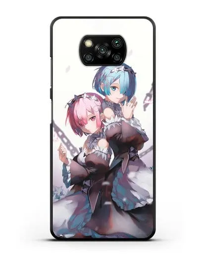 Чехол аниме Re:zero жизнь с нуля - Рам и Рем с цепями силиконовый для Xiaomi Poco X3 Pro