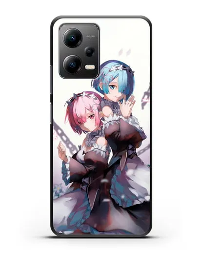 Чехол аниме Re:zero жизнь с нуля - Рам и Рем с цепями силиконовый для Xiaomi Poco X5