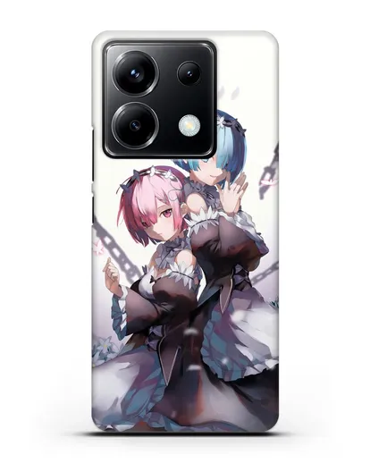 Чехол аниме Re:zero жизнь с нуля - Рам и Рем с цепями силиконовый для Xiaomi Poco X6