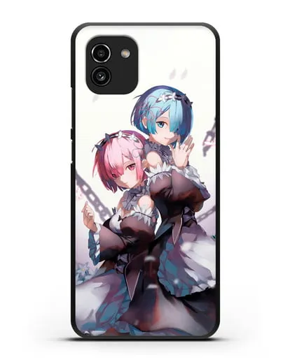 Чехол аниме Re:zero жизнь с нуля - Рам и Рем с цепями силиконовый для Samsung Galaxy A03 [SM-A035]