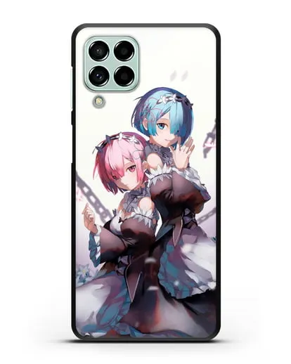 Чехол аниме Re:zero жизнь с нуля - Рам и Рем с цепями силиконовый для Samsung Galaxy M53 [SM-M536]