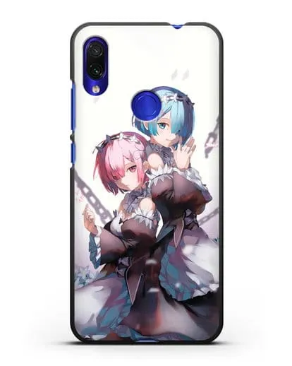 Чехол аниме Re:zero жизнь с нуля - Рам и Рем с цепями силиконовый для Xiaomi Redmi Note 7