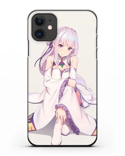Чехол аниме Re:zero жизнь с нуля - Эмилия силиконовый для iPhone 11