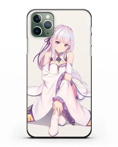 Чехол аниме Re:zero жизнь с нуля - Эмилия силиконовый для iPhone 11 Pro Max