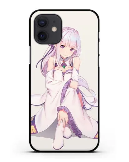 Чехол аниме Re:zero жизнь с нуля - Эмилия силиконовый для iPhone 12