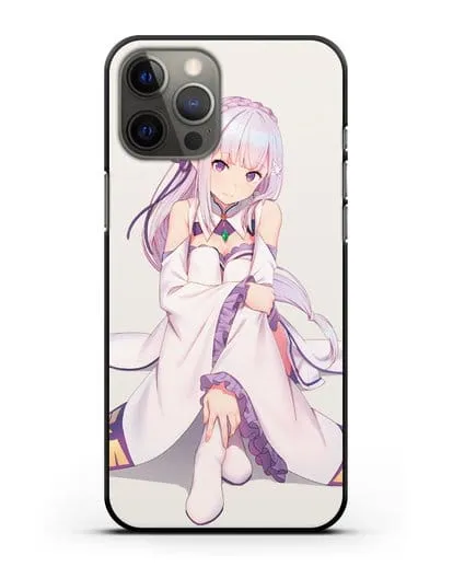 Чехол аниме Re:zero жизнь с нуля - Эмилия силиконовый для iPhone 12 Pro Max