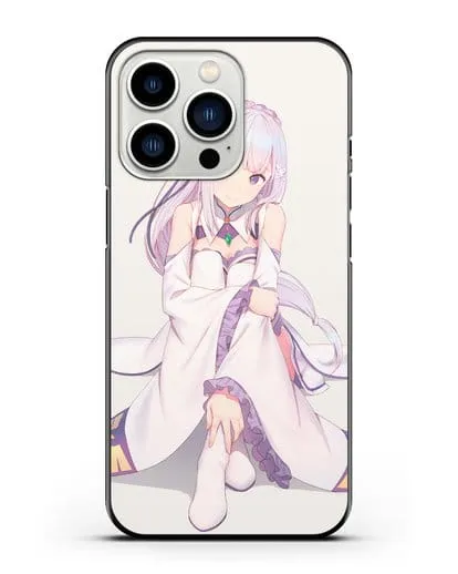 Чехол аниме Re:zero жизнь с нуля - Эмилия силиконовый для iPhone 13 Pro