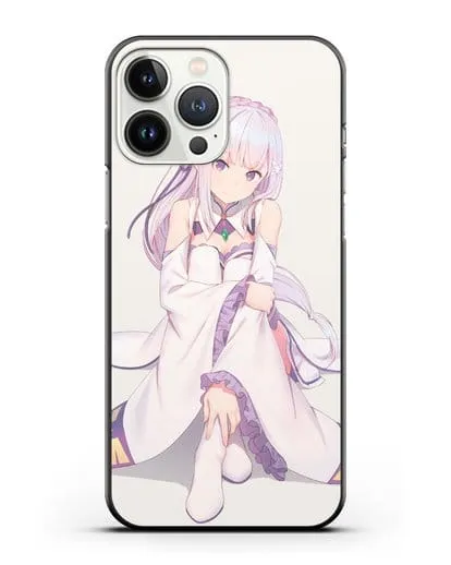 Чехол аниме Re:zero жизнь с нуля - Эмилия силиконовый для iPhone 13 Pro Max