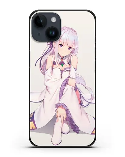 Чехол аниме Re:zero жизнь с нуля - Эмилия силиконовый для iPhone 14