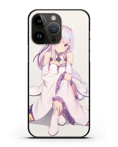 Чехол аниме Re:zero жизнь с нуля - Эмилия силиконовый для iPhone 14 Pro Max