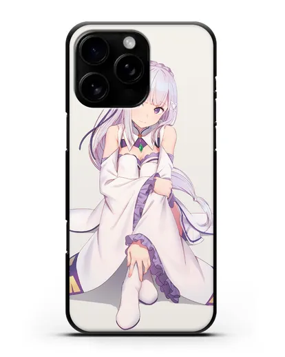 Чехол аниме Re:zero жизнь с нуля - Эмилия силиконовый для iPhone 16 Pro Max