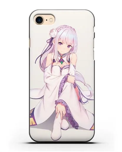 Чехол аниме Re:zero жизнь с нуля - Эмилия силиконовый для iPhone 8