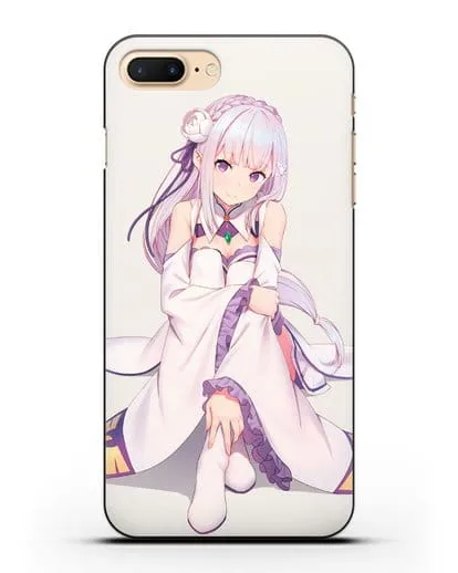 Чехол аниме Re:zero жизнь с нуля - Эмилия силиконовый для iPhone 7 Plus