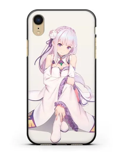 Чехол аниме Re:zero жизнь с нуля - Эмилия силиконовый для iPhone XR