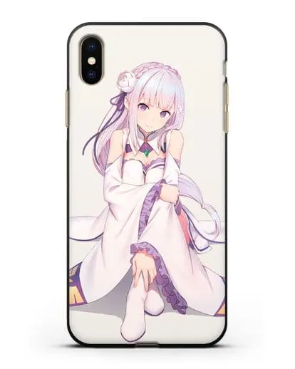 Чехол аниме Re:zero жизнь с нуля - Эмилия силиконовый для iPhone XS Max