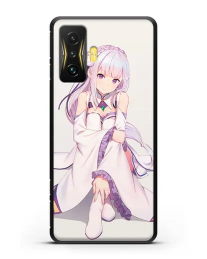 Чехол аниме Re:zero жизнь с нуля - Эмилия силиконовый для Xiaomi Poco F4 GT