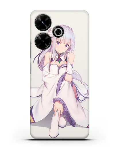 Чехол аниме Re:zero жизнь с нуля - Эмилия силиконовый для Xiaomi Poco M6