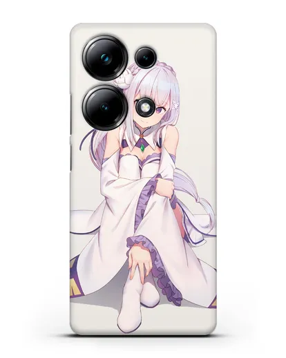Чехол аниме Re:zero жизнь с нуля - Эмилия силиконовый для Xiaomi Poco M6 Pro