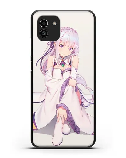 Чехол аниме Re:zero жизнь с нуля - Эмилия силиконовый для Samsung Galaxy A03 [SM-A035]