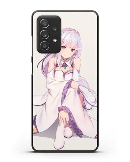 Чехол аниме Re:zero жизнь с нуля - Эмилия силиконовый для Samsung Galaxy A53