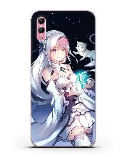Чехол аниме Re:zero жизнь с нуля - Эмилия с кристаллом силиконовый для Honor 10 Lite