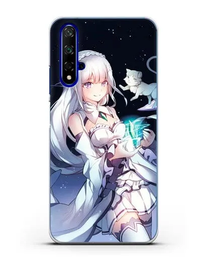 Чехол аниме Re:zero жизнь с нуля - Эмилия с кристаллом силиконовый для Honor 20