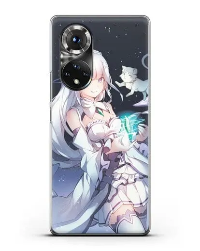Чехол аниме Re:zero жизнь с нуля - Эмилия с кристаллом силиконовый для Honor 50