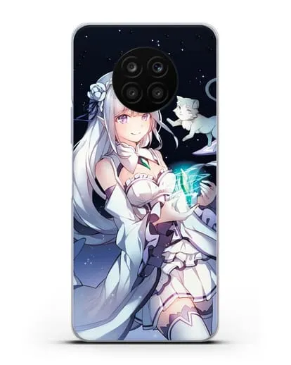 Чехол аниме Re:zero жизнь с нуля - Эмилия с кристаллом силиконовый для Honor 50 lite
