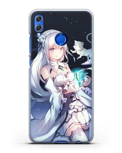 Чехол аниме Re:zero жизнь с нуля - Эмилия с кристаллом силиконовый для Honor 8X