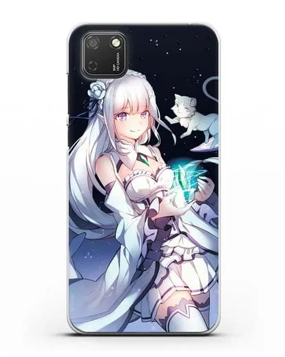 Чехол аниме Re:zero жизнь с нуля - Эмилия с кристаллом силиконовый для Honor 9S