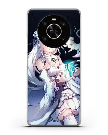 Чехол аниме Re:zero жизнь с нуля - Эмилия с кристаллом силиконовый для Honor X9